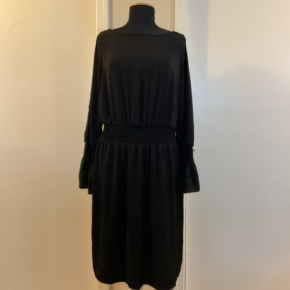 1. Mossimo Women's Black Long Split Sleeve Smocked Waist Dress Size XXL - Picture 1 of 4